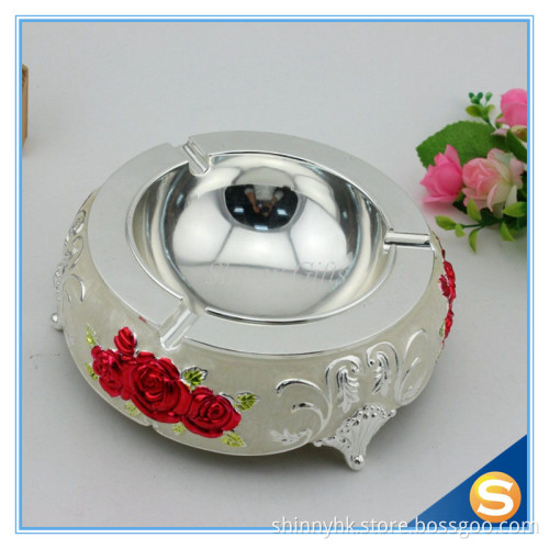 Shinny Gifts Metal Enamel Custom Made Ashtray for Home Decoration